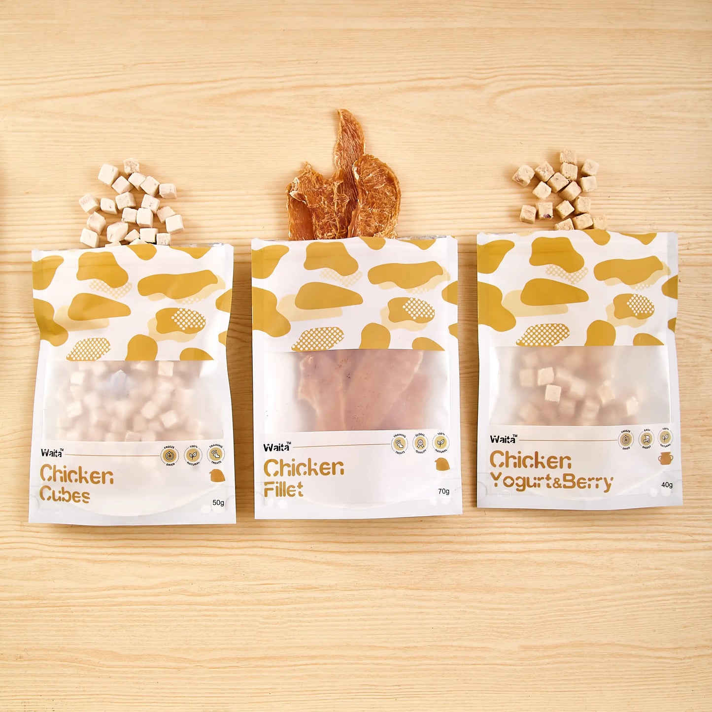 Natural Freeze Dried Chicken Cube 50g Waita 100%- Suitable For Cats & Dogs