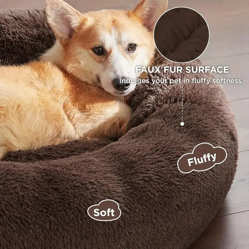 Winter Warm Cat & dog Bed Plush Basket