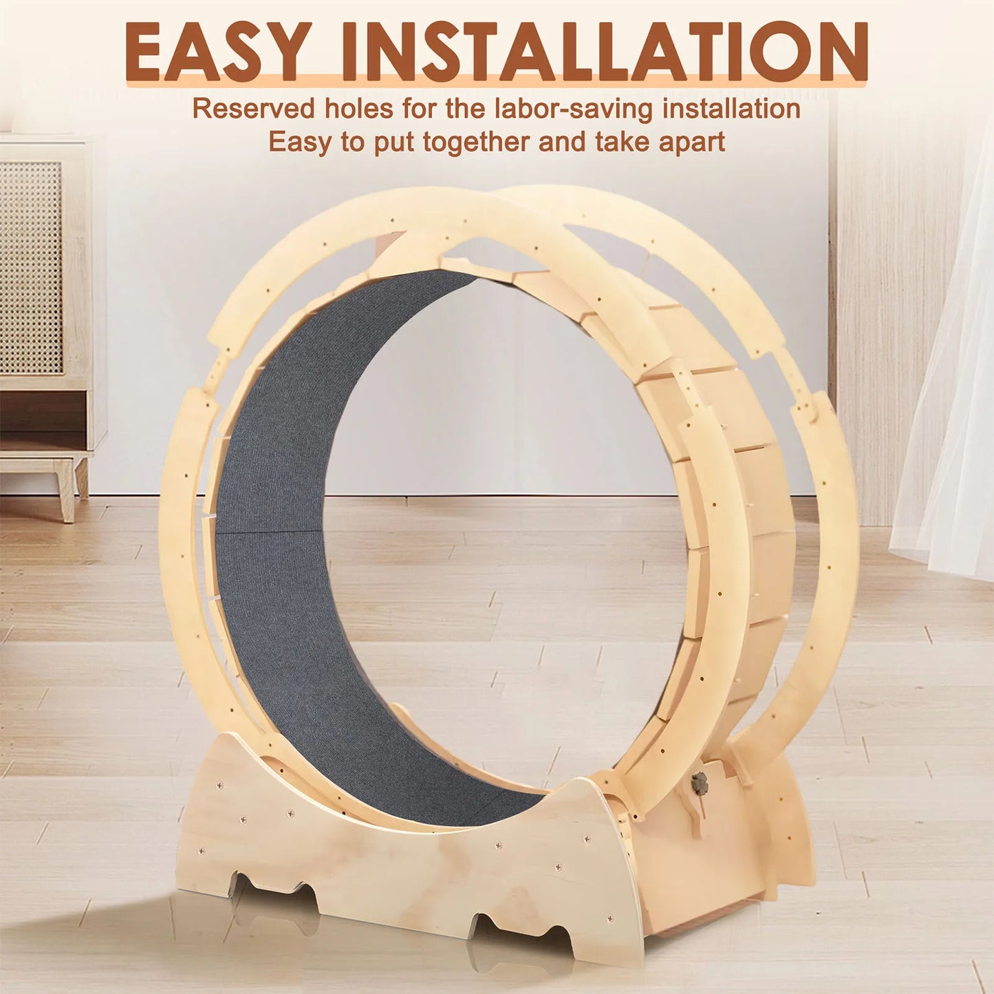 42.51 in Solid Wood Cat Exercise Wheel