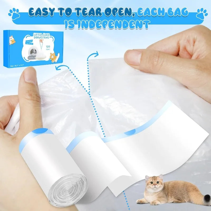 90 Cat Litter Bags for Automatic Litter Box Extra-Thick