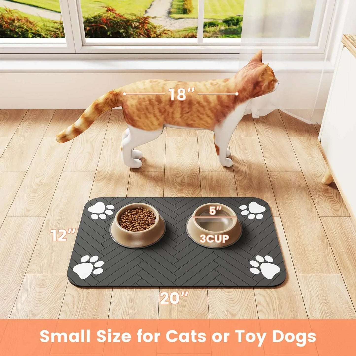 Pet Feeding Mat – Waterproof, Non-Slip Placemat for Cats & Dogs (S/M/L)