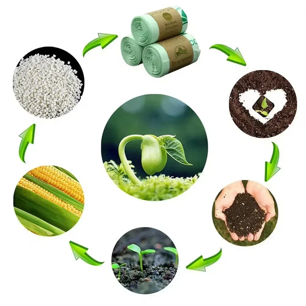 50pcs 6/8/10L Compostable Rubbish Liners Bags for pets