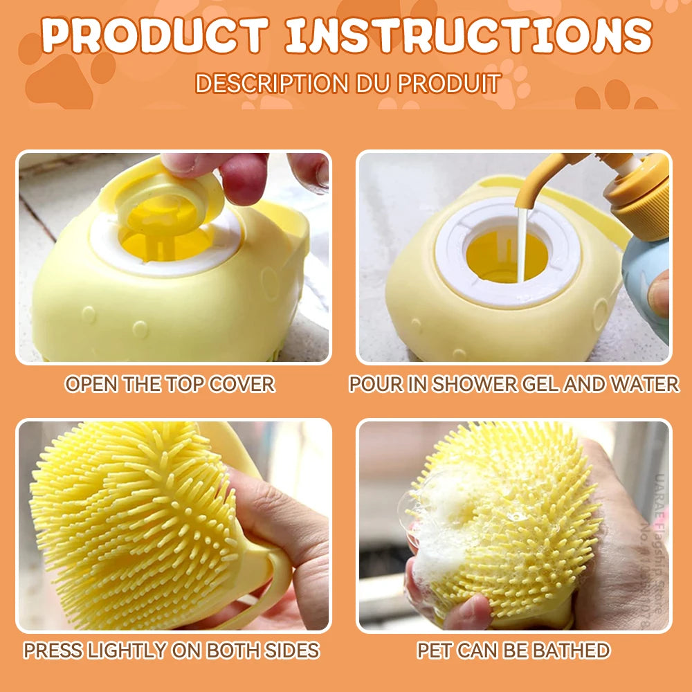 Bathing Brush & Shampoo Dispenser