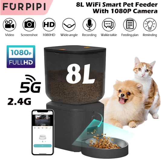 8L Automatic Cat Feeder With 1080p Camera