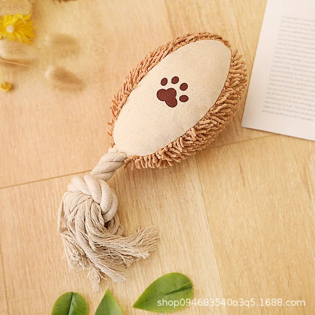 Dog Chew Toy – Cotton Rope & Canvas Dog Toy with Sound, Bite-Resistant Knot Design