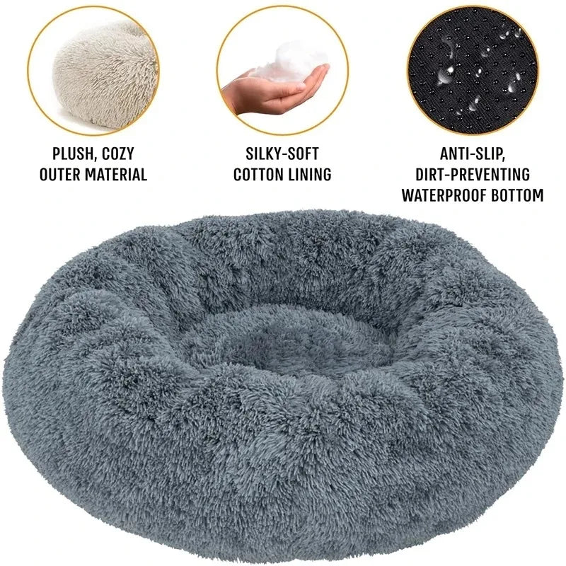 Winter Warm Cat & dog Bed Plush Basket
