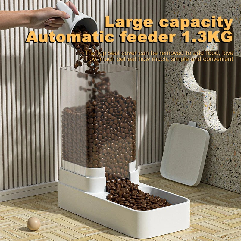 Automatic Cat Feeder & Water Dispenser with Gravity Food Storage for Cats and Dogs