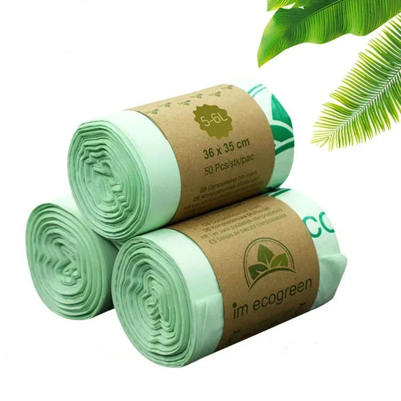 50pcs 6/8/10L Compostable Rubbish Liners Bags for pets