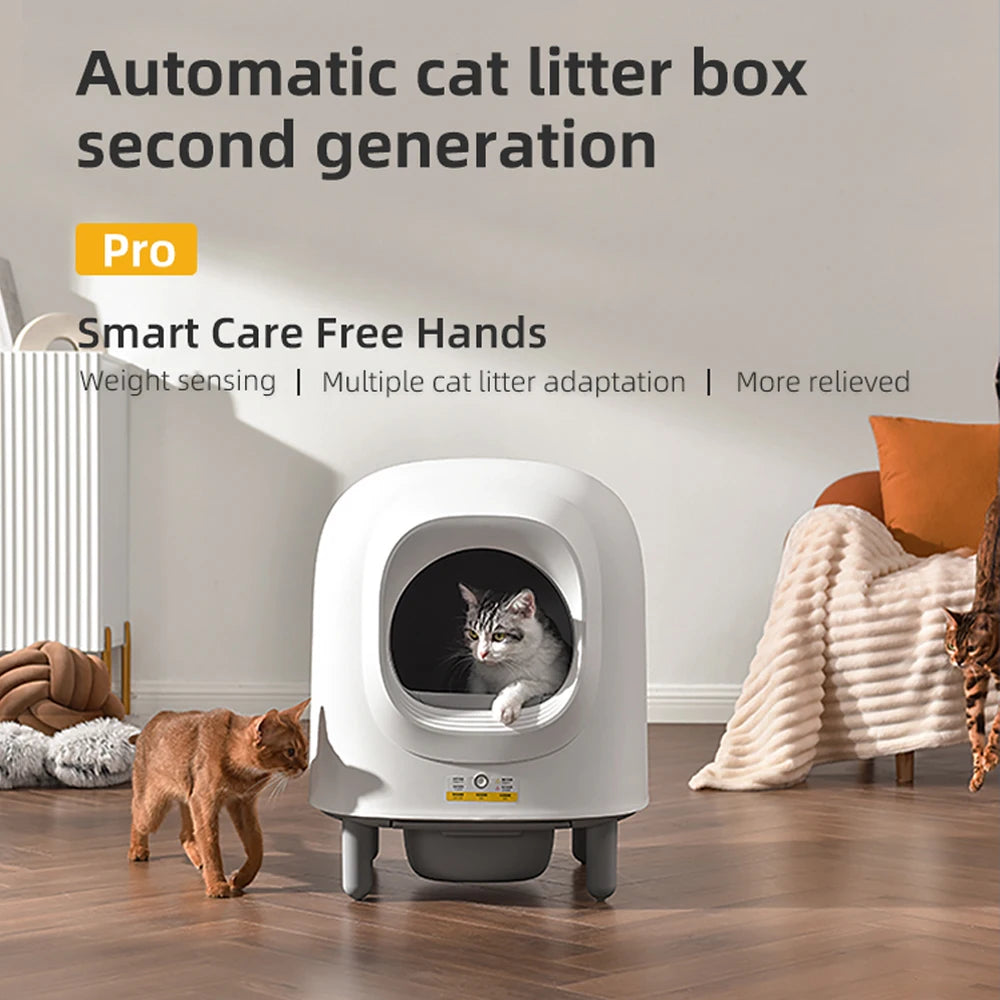 Petree 2.0 pro 2024 56L Automatic Smart Cat Litter Box Self Cleaning Fully Enclosed Cat Litter Box Pet Toilet Litter Tray