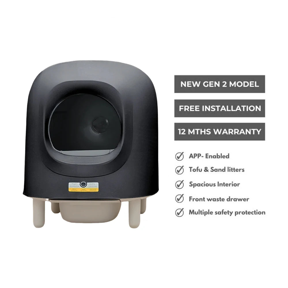 Petree 2.0 pro 2024 56L Automatic Smart Cat Litter Box Self Cleaning Fully Enclosed Cat Litter Box Pet Toilet Litter Tray