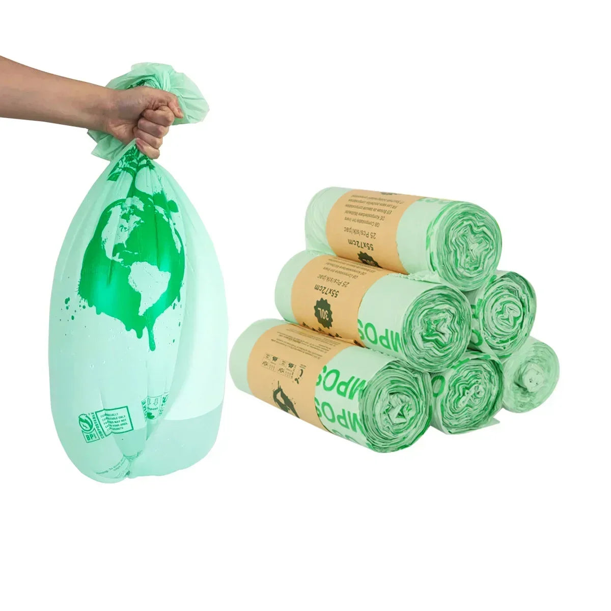 50pcs 6/8/10L Compostable Rubbish Liners Bags for pets