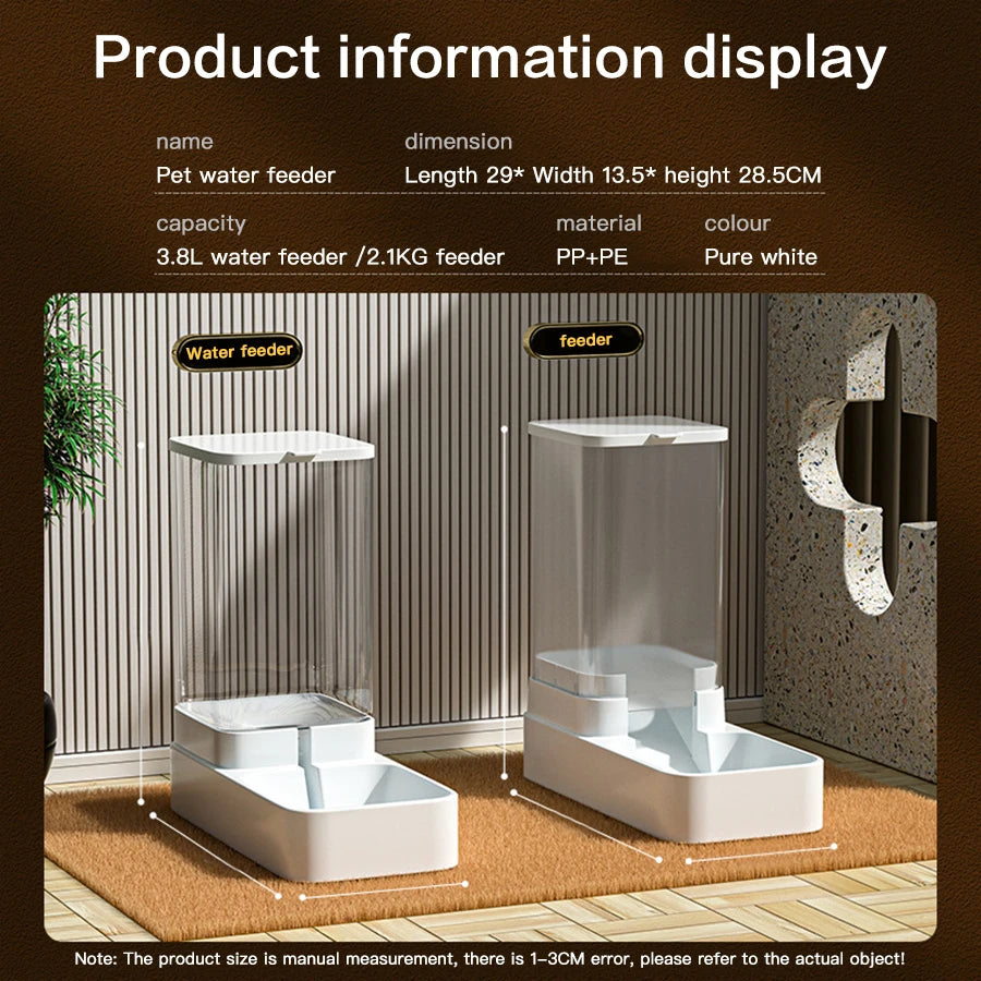 Automatic Cat Feeder & Water Dispenser with Gravity Food Storage for Cats and Dogs